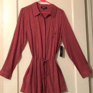 Whimsical Daydream Burgundy  Button-Up Romper